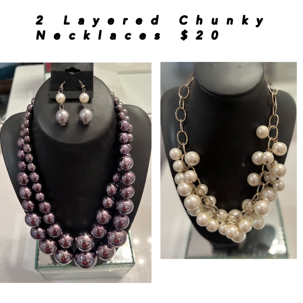🛍️ Pretty Pearl Inspired Chunky Layered Necklace